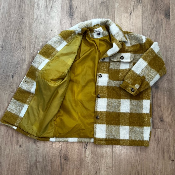 Universal Thread Mustard and Cream Plaid Shacket - Picture 2 of 5